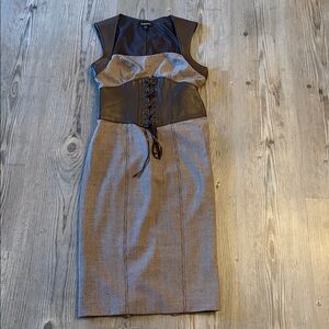 100% Brown Leather Corset Dress